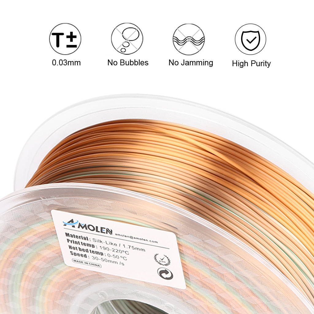 PLA Silk Rainbow 1.75mm, 1KG/2.2LB