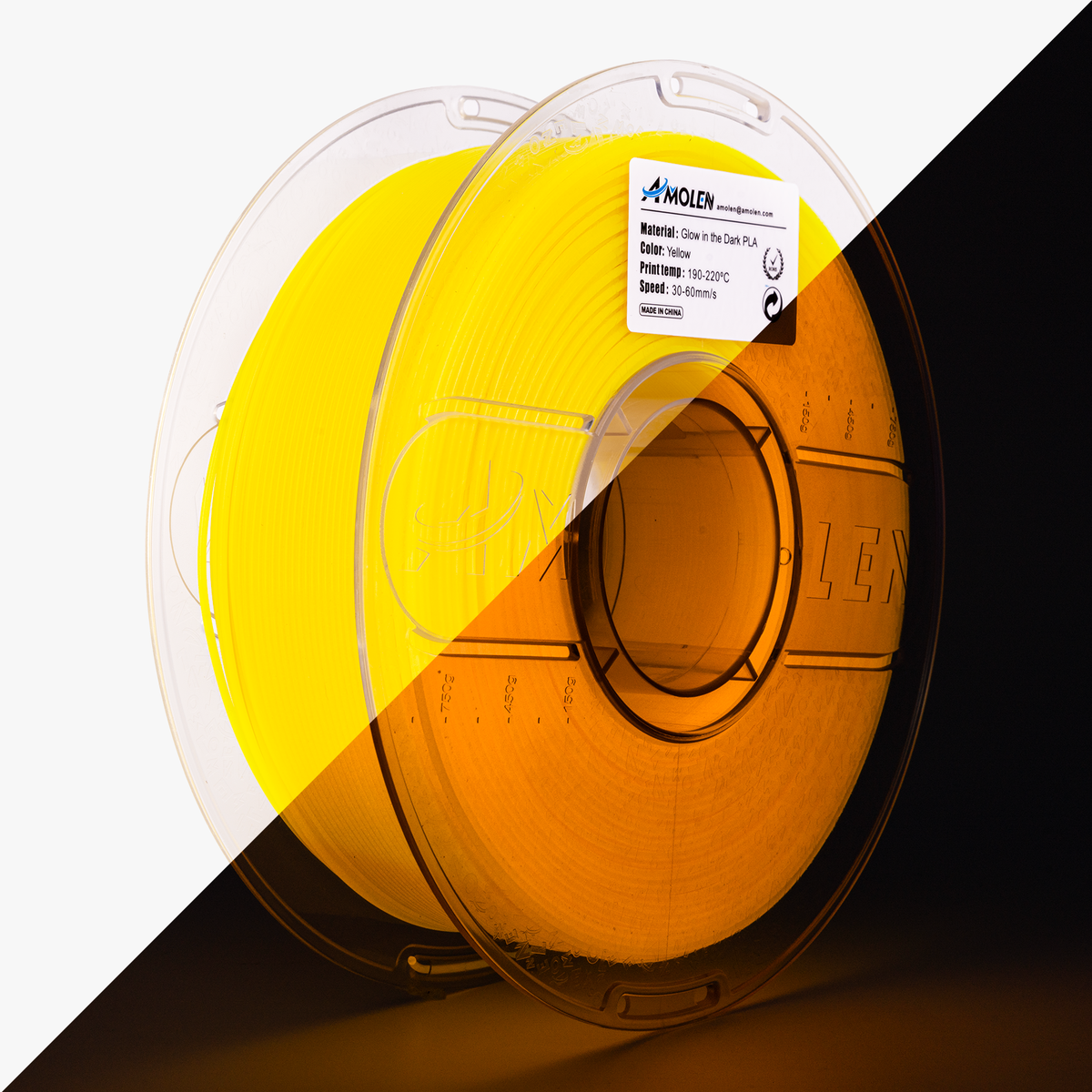 PLA Glow-in-the-Dark 1.75mm, 1KG/2.2LB