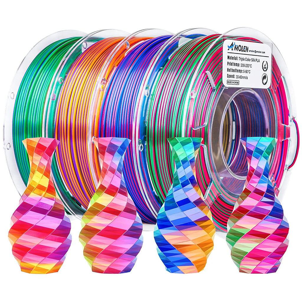 PLA Silk Triple Color Variety Pack (4x200g) - 1.75MM