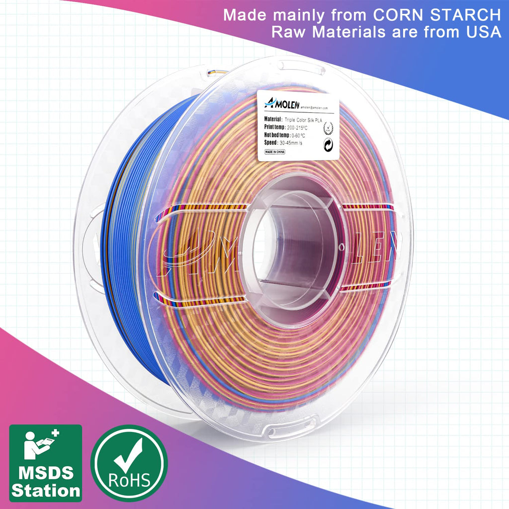 PLA Silk Triple Color Variety Pack (4x200g) - 1.75MM
