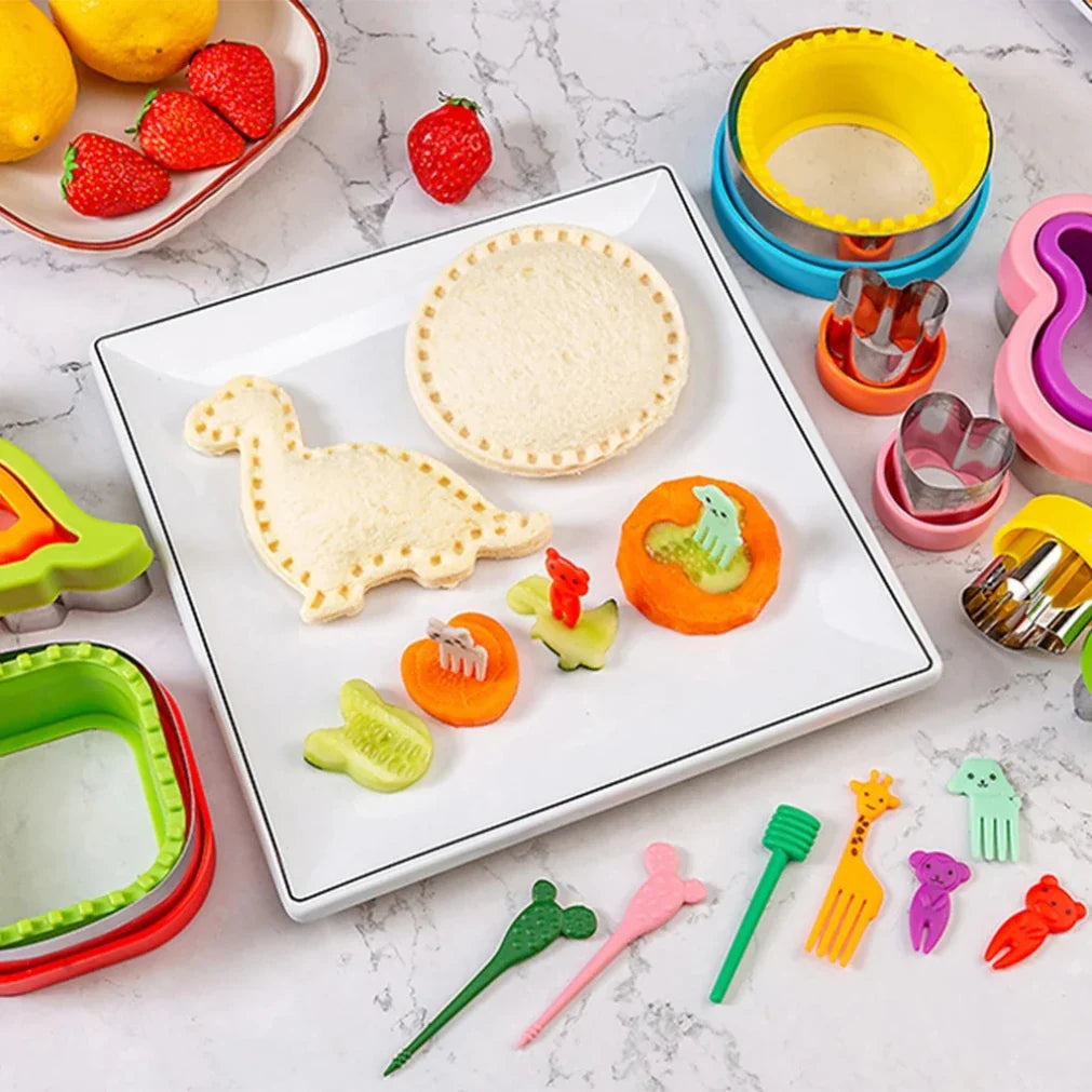 30/48-Piece Sandwich Cutter Set for Kids Cookie, Bread & Fruit Shape Molds
