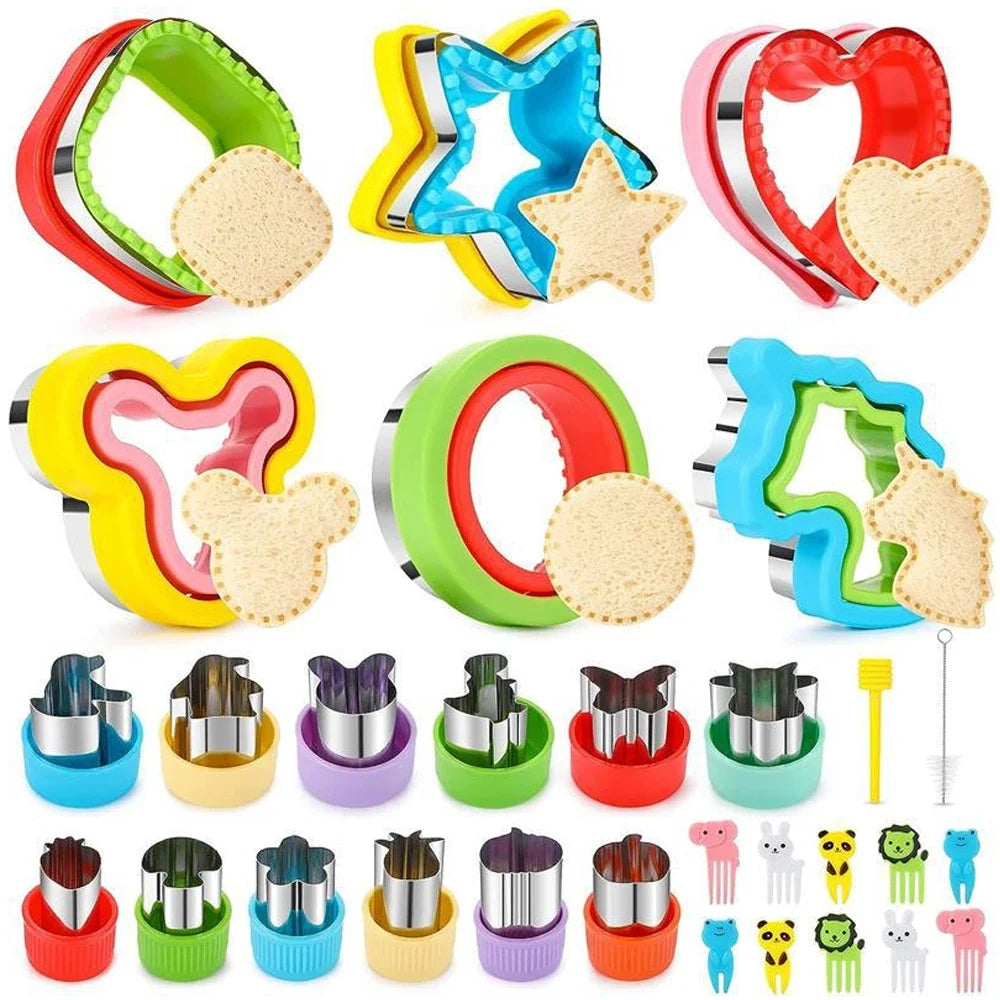 30/48-Piece Sandwich Cutter Set for Kids Cookie, Bread & Fruit Shape Molds