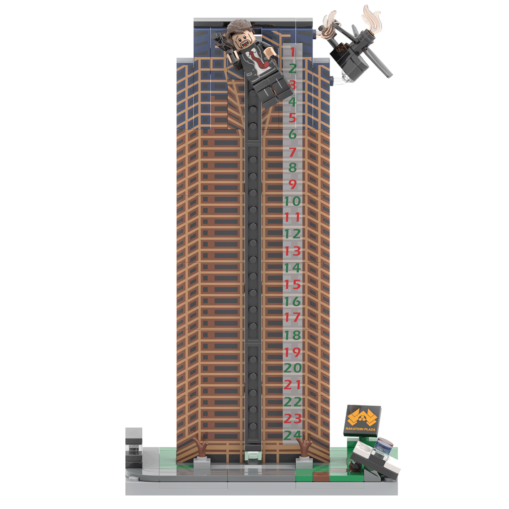 Die Hard Advent Calendar - It's Not Christmas Until Hans Gruber Falls - Nakatomi Plaza - Custom Printed Building Set Made Using LEGO® Parts